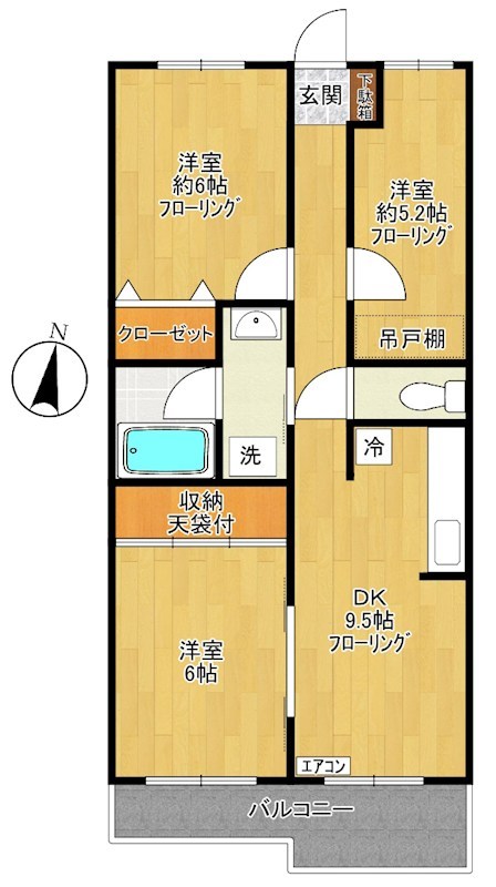 サンスーシー 104号室 間取り