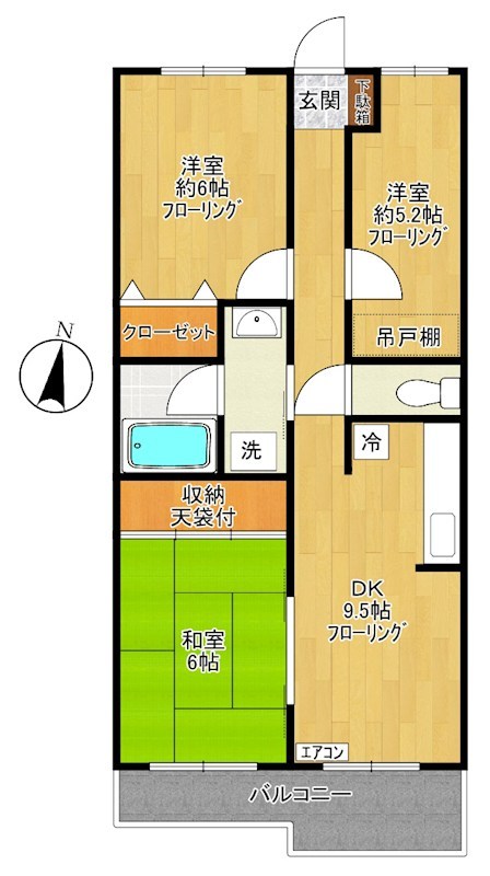 サンスーシー 104号室 間取り