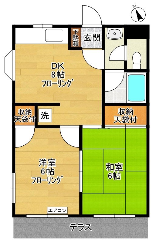 コーポ上平尾 103号室 間取り
