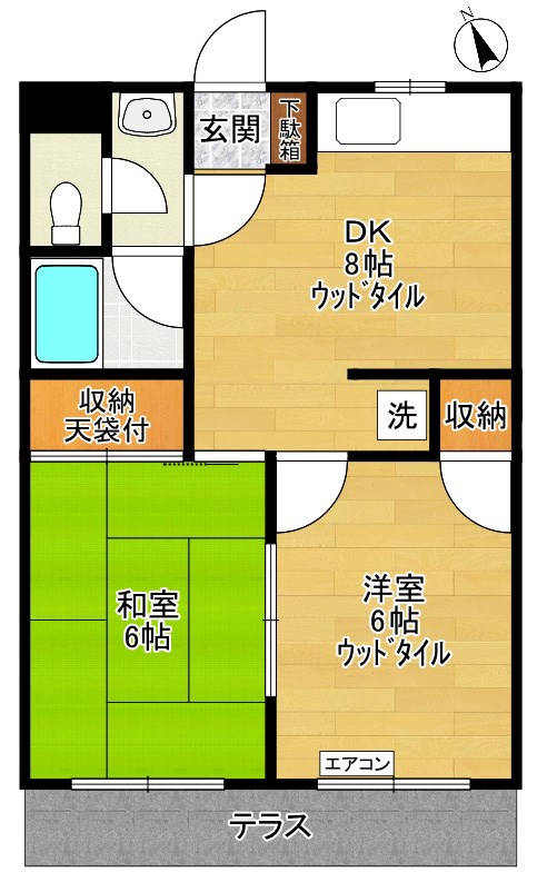 コーポ上平尾 103号室 間取り