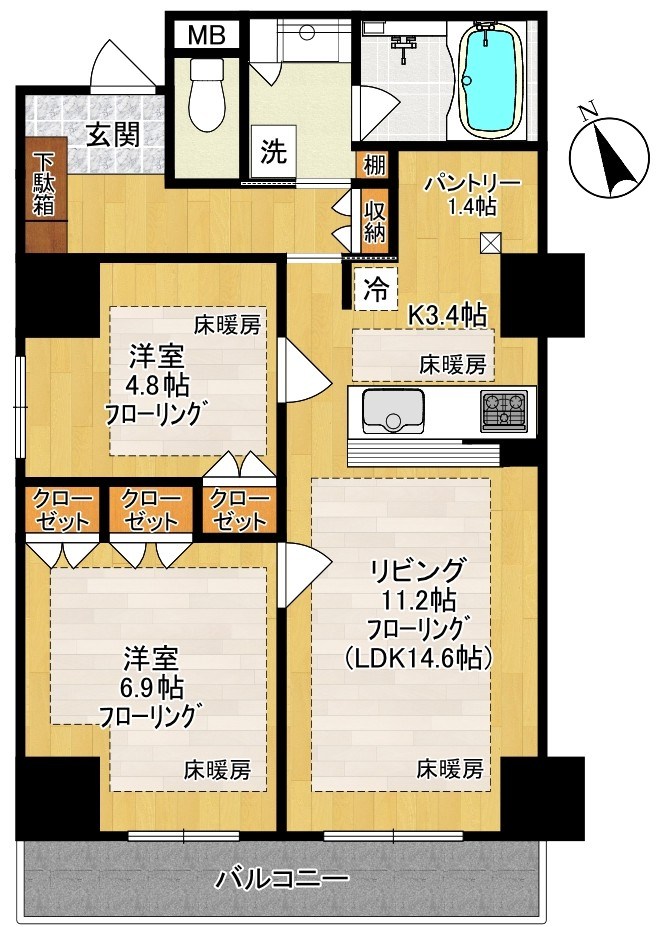 Ever green 1006号室 間取り