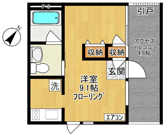 サザンテラス 105号室 間取り
