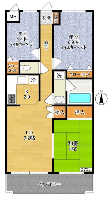 朝日クレス・パリオ溝の口 205号室 間取り