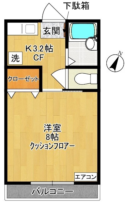 プロスパー向ヶ丘 105号室 間取り
