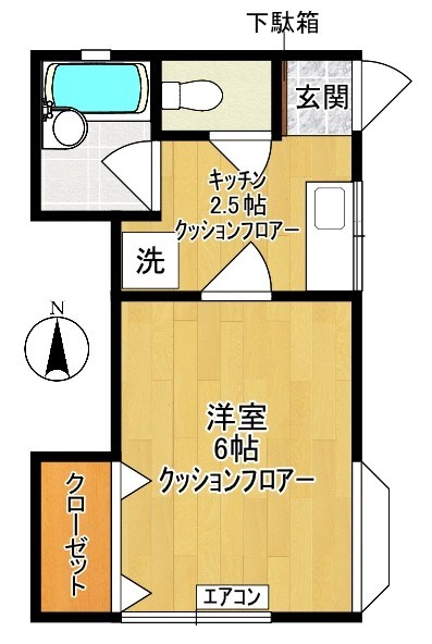 コーポスズキⅠ 101号室 間取り