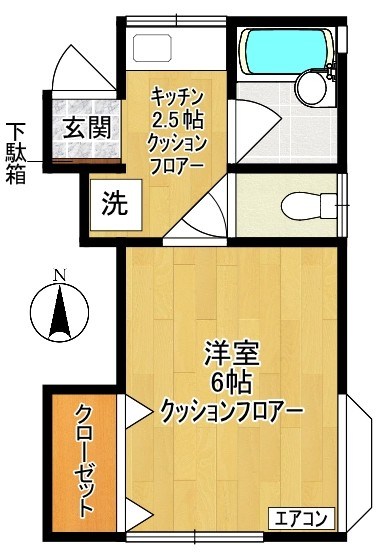 コーポスズキⅠ 201号室 間取り