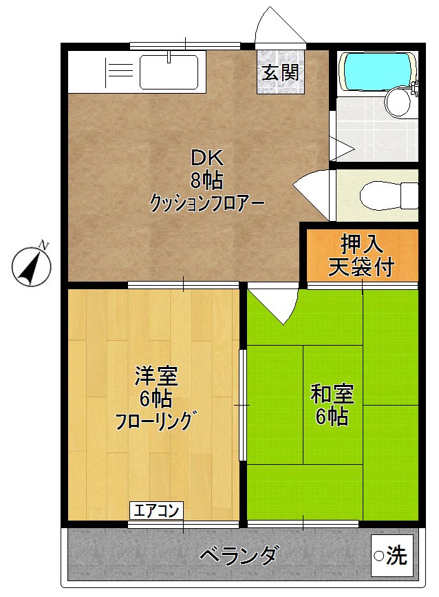 コーポリバーサイドⅡ 205号室 間取り