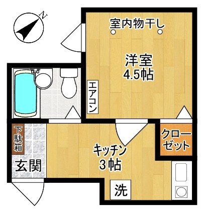 ミングルAP.栗谷一番館 1C号室 間取り