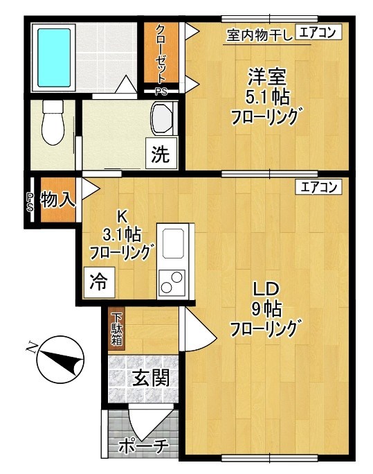 仮）菅5丁目アパート 102号室 間取り