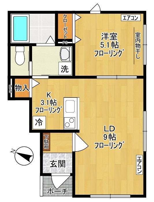 仮）菅5丁目アパート 103号室 間取り