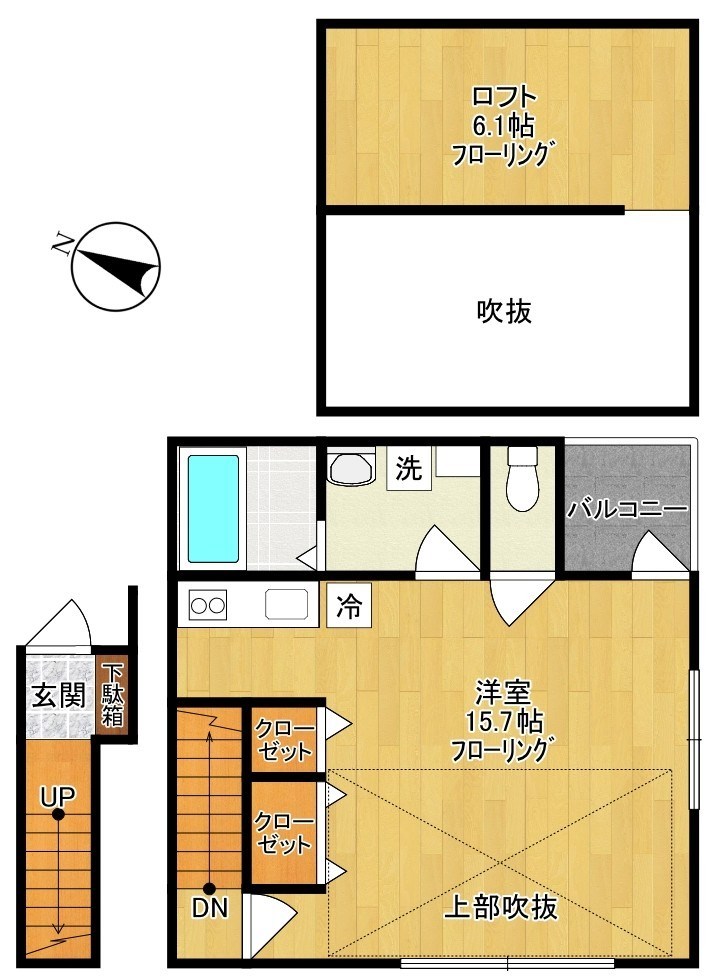 仮）菅野戸呂アパート  203号室 間取り