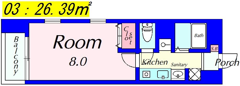 ディクティ三条 303号室 間取り