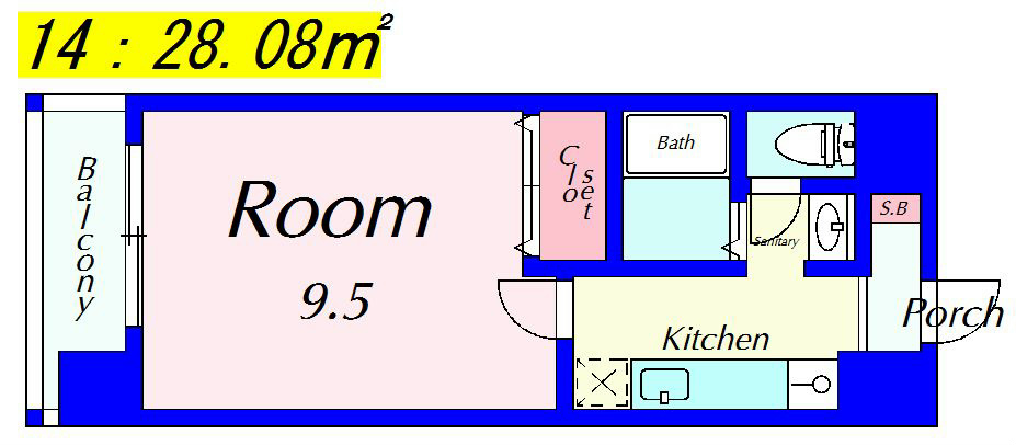 ハウスセゾン四条通 814号室 間取り
