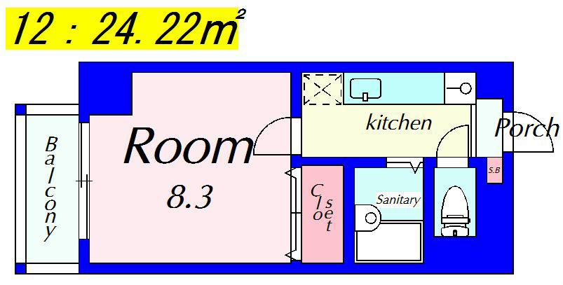 ハウスセゾン四条通 1612号室 間取り