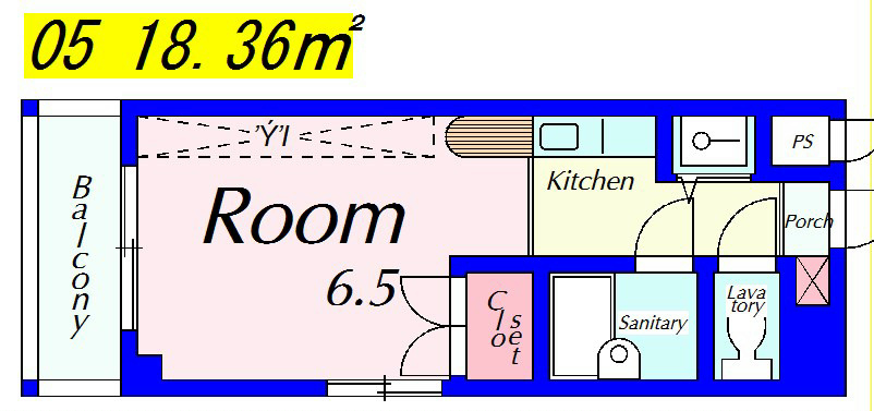 HAKUHO 405号室 間取り