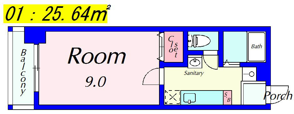 ハウスセゾン両替町 801号室 間取り