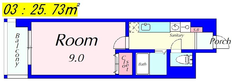 ハウスセゾン両替町 603号室 間取り