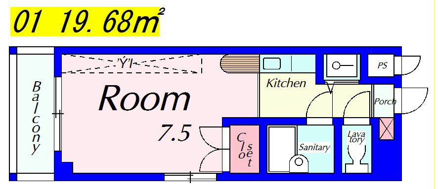 HAKUHO 401号室 間取り