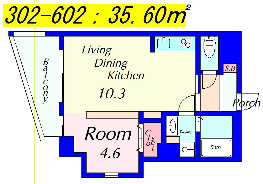 モンドール西院 602号室 間取り