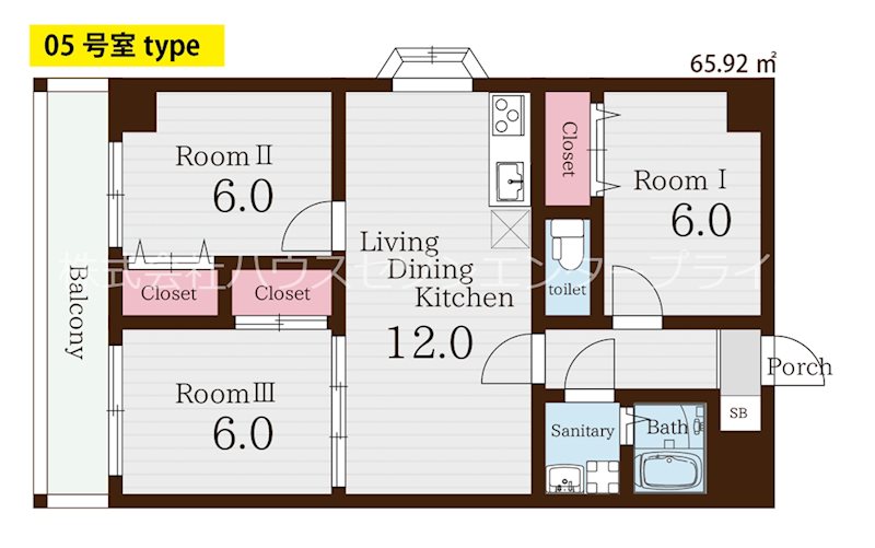 レジデンス南草津 605号室 間取り