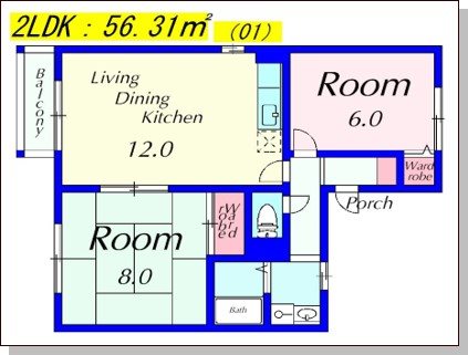 セゾン阪長 間取り図
