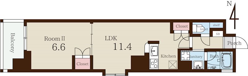 ベラジオ四条烏丸Ⅲ 302号室 間取り