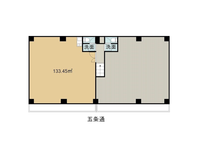 五条通りの2F店舗・事務所 間取り