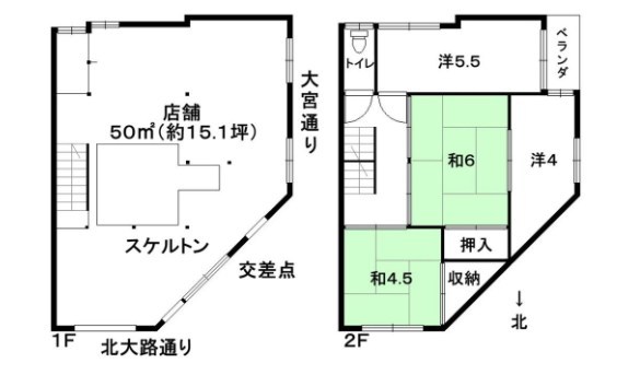 北大路大宮店舗 間取り