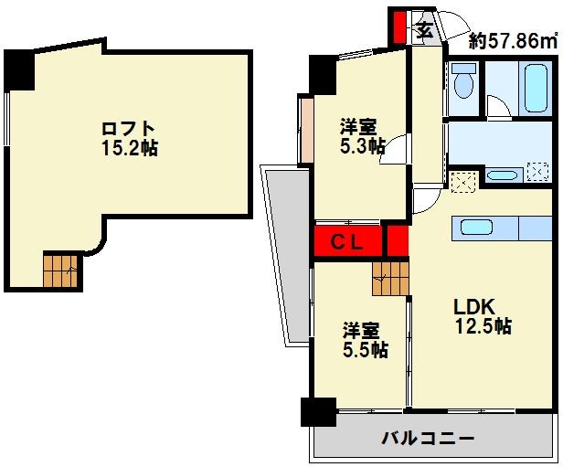 コンプレート富士見 ≪プレミアムルーム≫ 1201号室 間取り