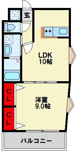 浅野ベイタワー 1001号室 間取り