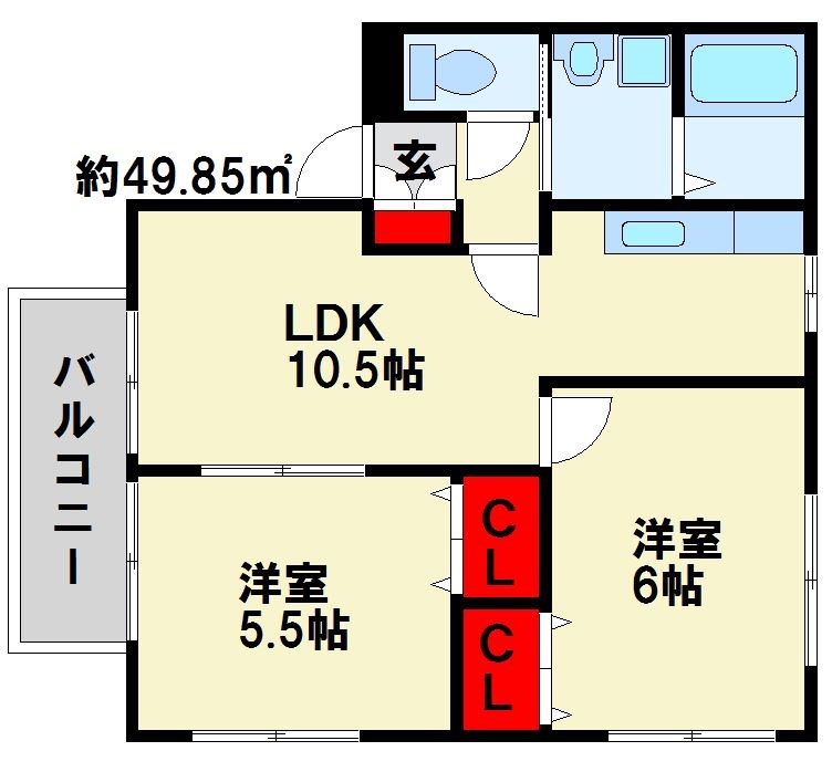 リバーリッジ 201号室 間取り