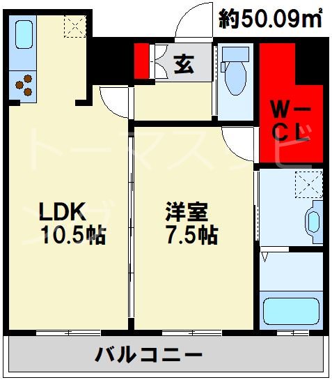 MOJI　MID AIR≪門司 ミッドエア≫ 405号室 間取り