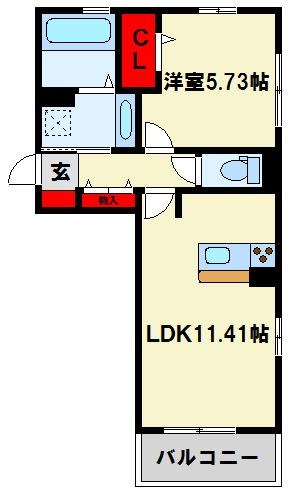ラウンドシティ足原 303号室 間取り