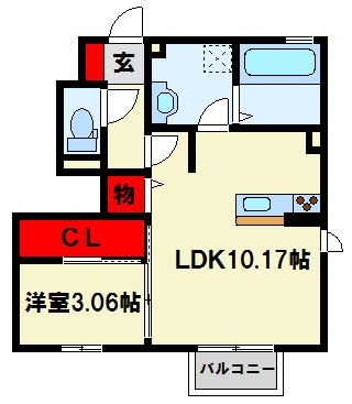D-room片野新町 101号室 間取り