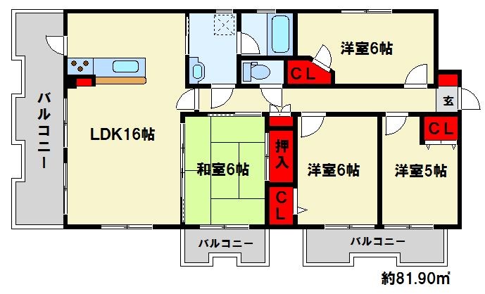 ルフラン東新町 間取り
