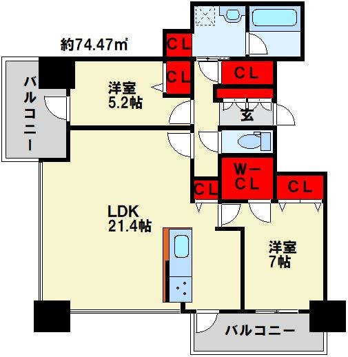 小倉D.C.TOWER  間取り