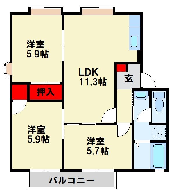 フレグランス学園台 E棟 間取り