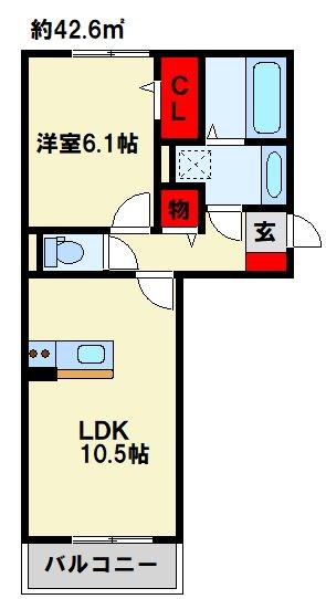 Polonia Kokura-kita 305号室 間取り