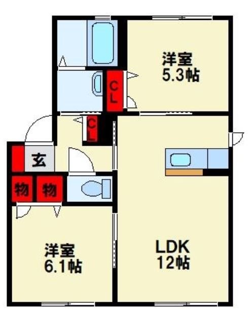 ノールカトレアⅡ D棟  間取り