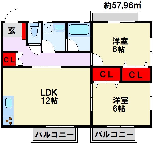 ヒルズ高須 201号室 間取り