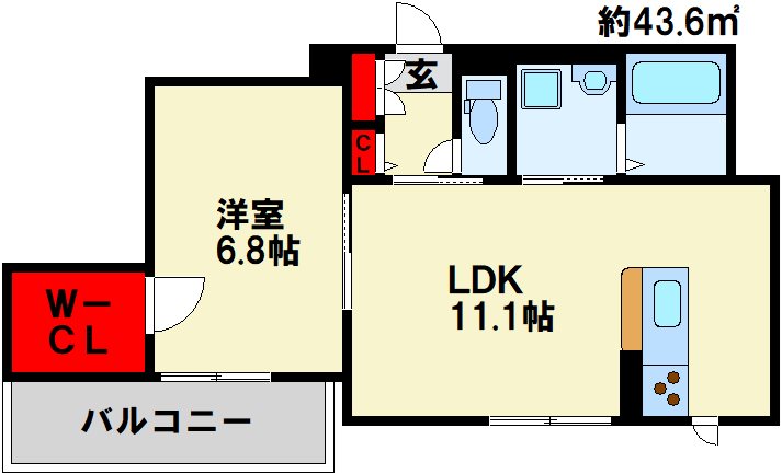 NADYA上富野 102号室 間取り