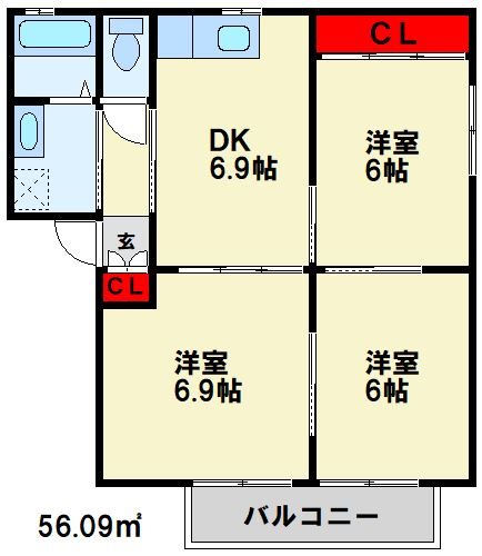 eタウン本城 A棟 間取り