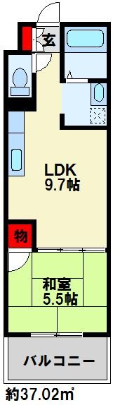 エルザビル香春口45 1003号室 間取り