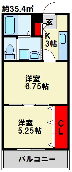 リファレンス大里原町 103号室 間取り