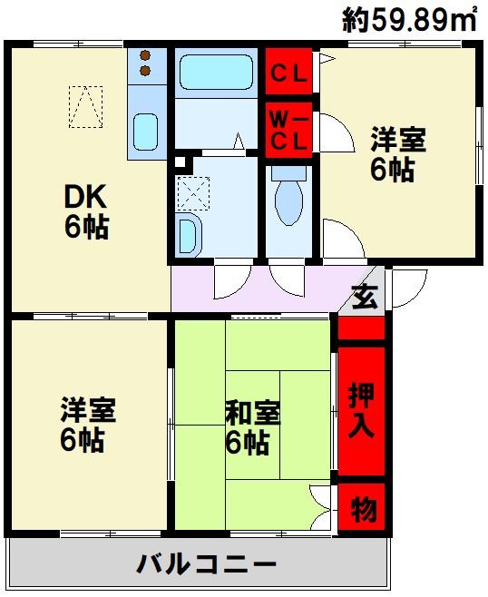 コンフォート八枝 B棟 間取り