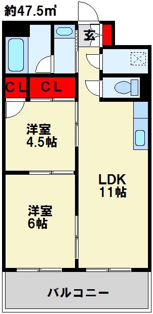 小川レジデンスⅠ 603号室 間取り