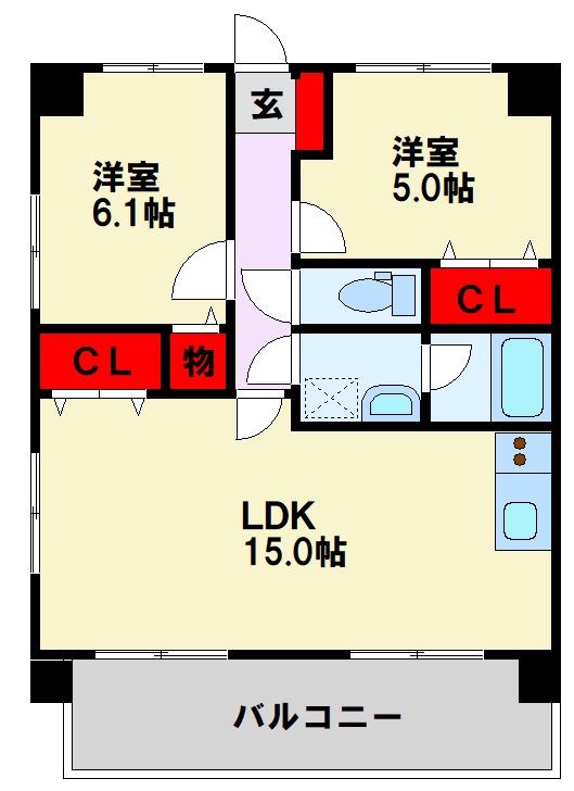 ライオンズマンション青山第3 201号室 間取り