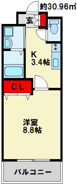 ソッジョルノ高田 105号室 間取り
