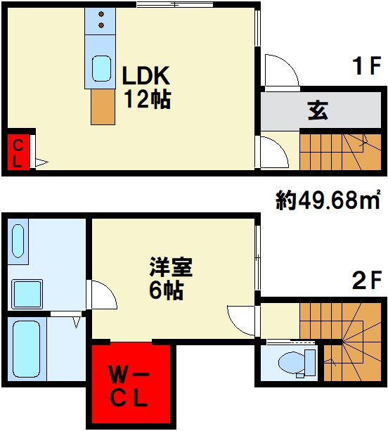 e'clat KOKURAⅡ A号室 間取り