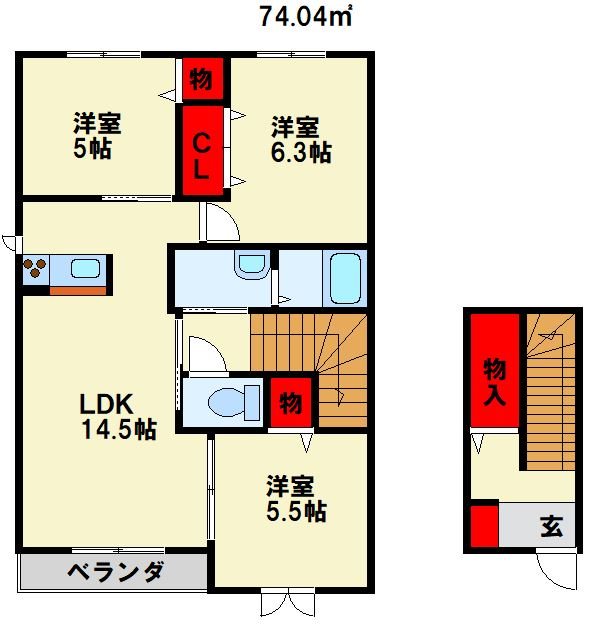 シャーメゾンナポリ A棟 間取り図
